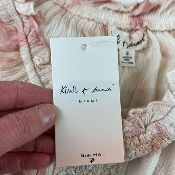 NWT Kiwi & Punch Pink Tie Dye Peasant Girl Short Sleeve Top - Picture 8 of 12